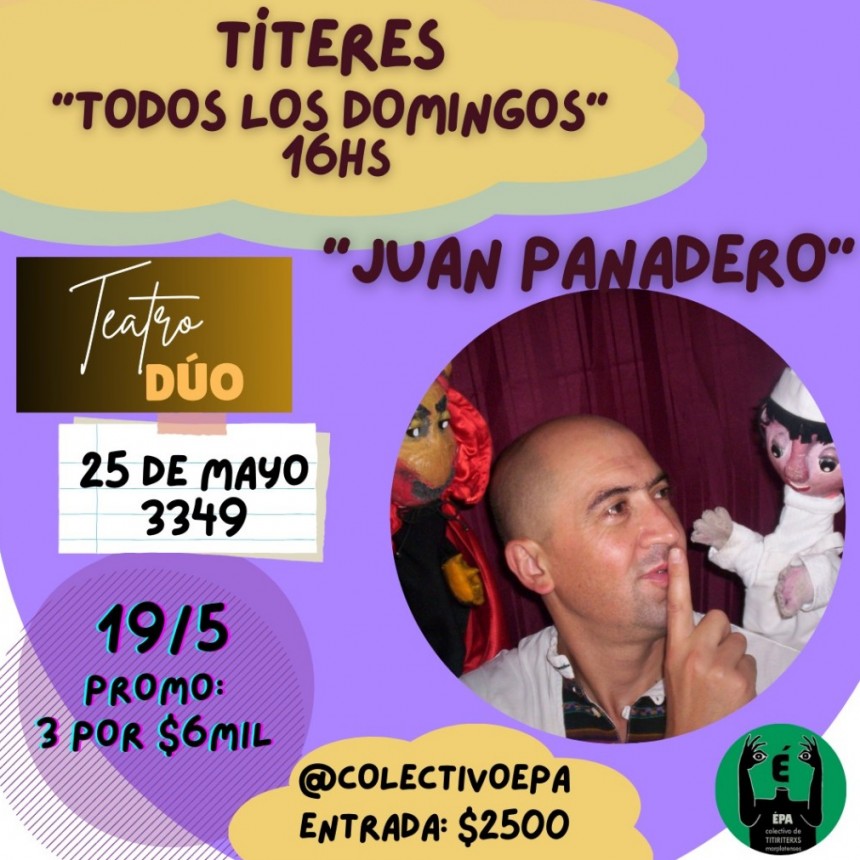 Tardes de domingo con títeres presentado por el colectivo EPA